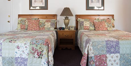 two double beds with fold out for lodging in acadia national park